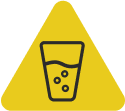 Icon showing a glass of water is essential to help control the symptoms of chikungunya.